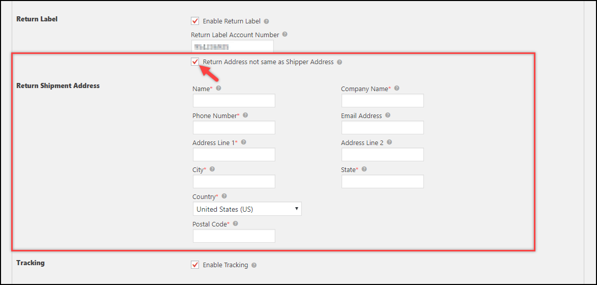Print DHL Return Label in WooCommerce | Return Shipment Address settings in the plugin