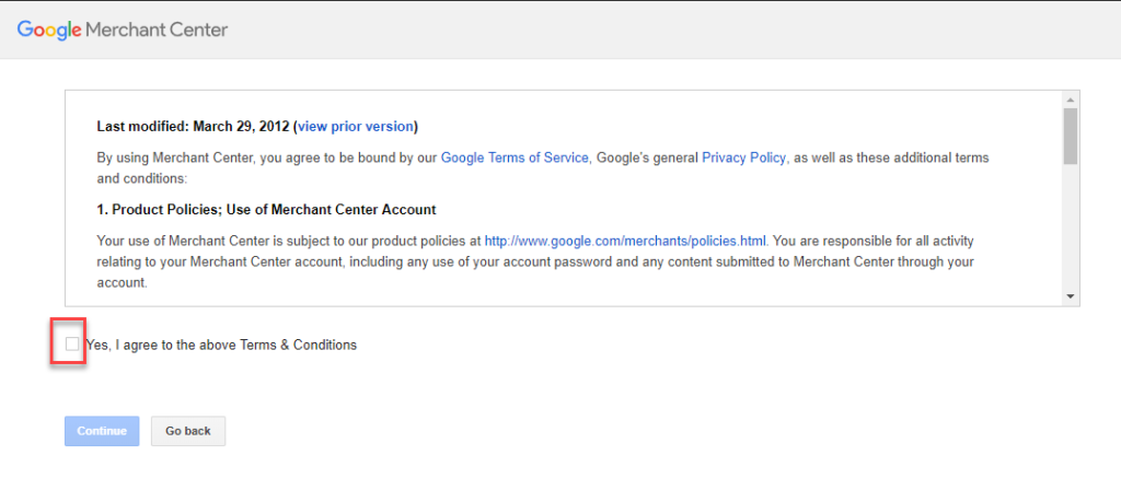 Terms and Conditions for Google Merchant Center | WooCommerce Google Shopping 