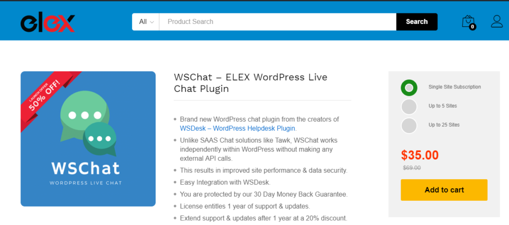 WSChat Plugin Page | live chat plugin