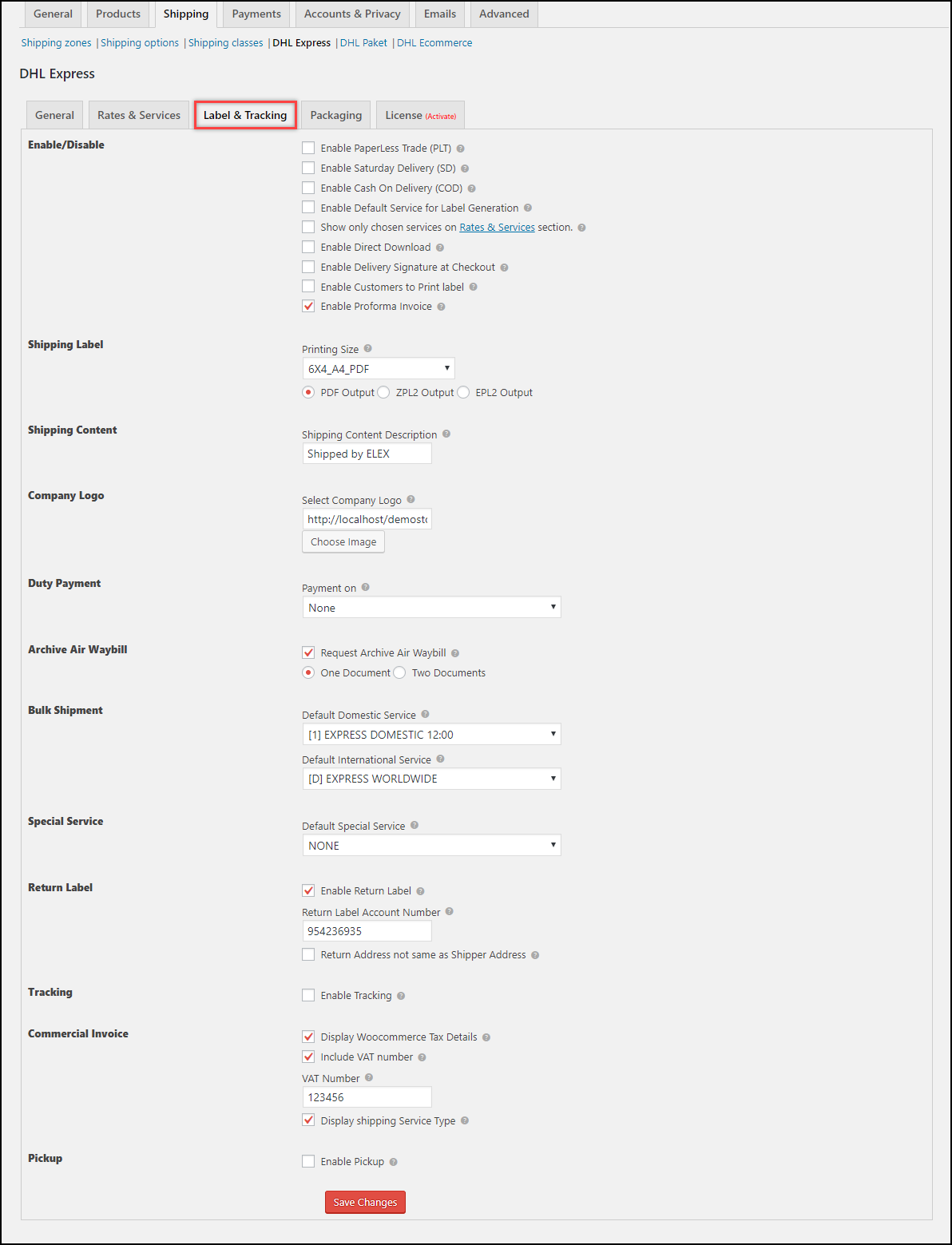 Customizing DHL Shipping Label | Label and Tracking settings