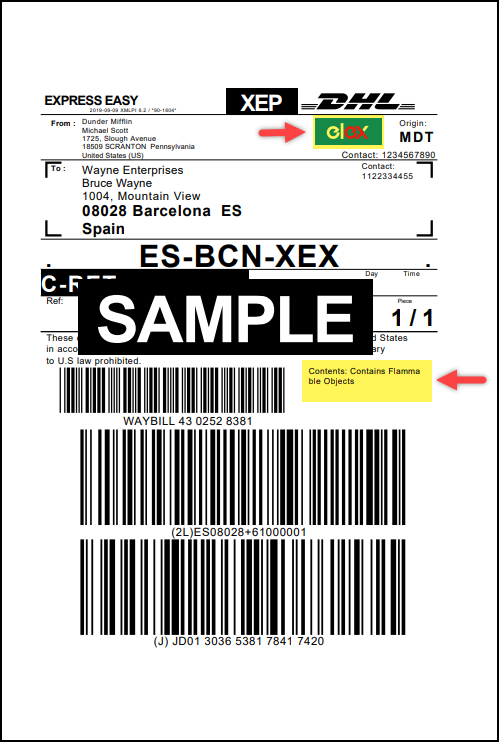 Customizing DHL Shipping Label | Sample DHL Return Label