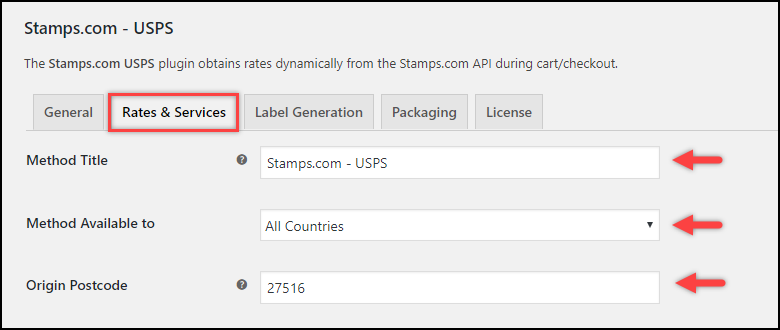 WooCommerce USPS Shipping Method Extension with Stamps.com | Rates & Services Settings