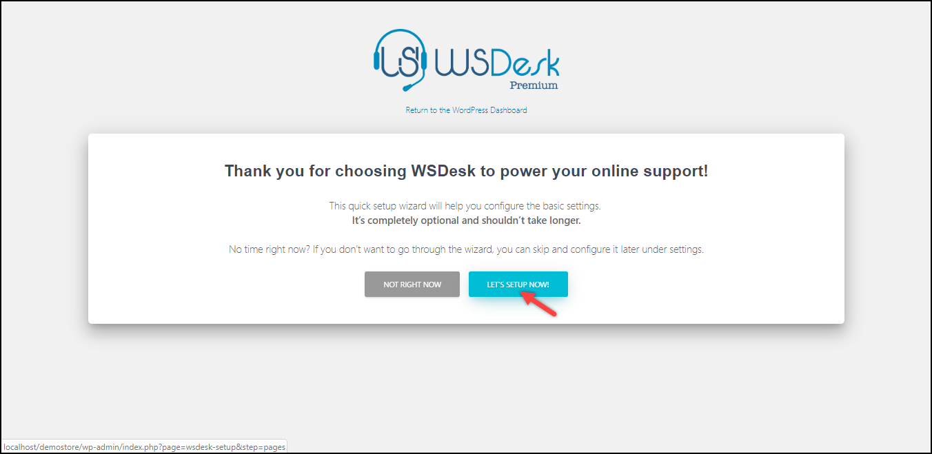 WSDesk Help Desk for Filling Service Orders | WSDesk Quick Setup Wizard