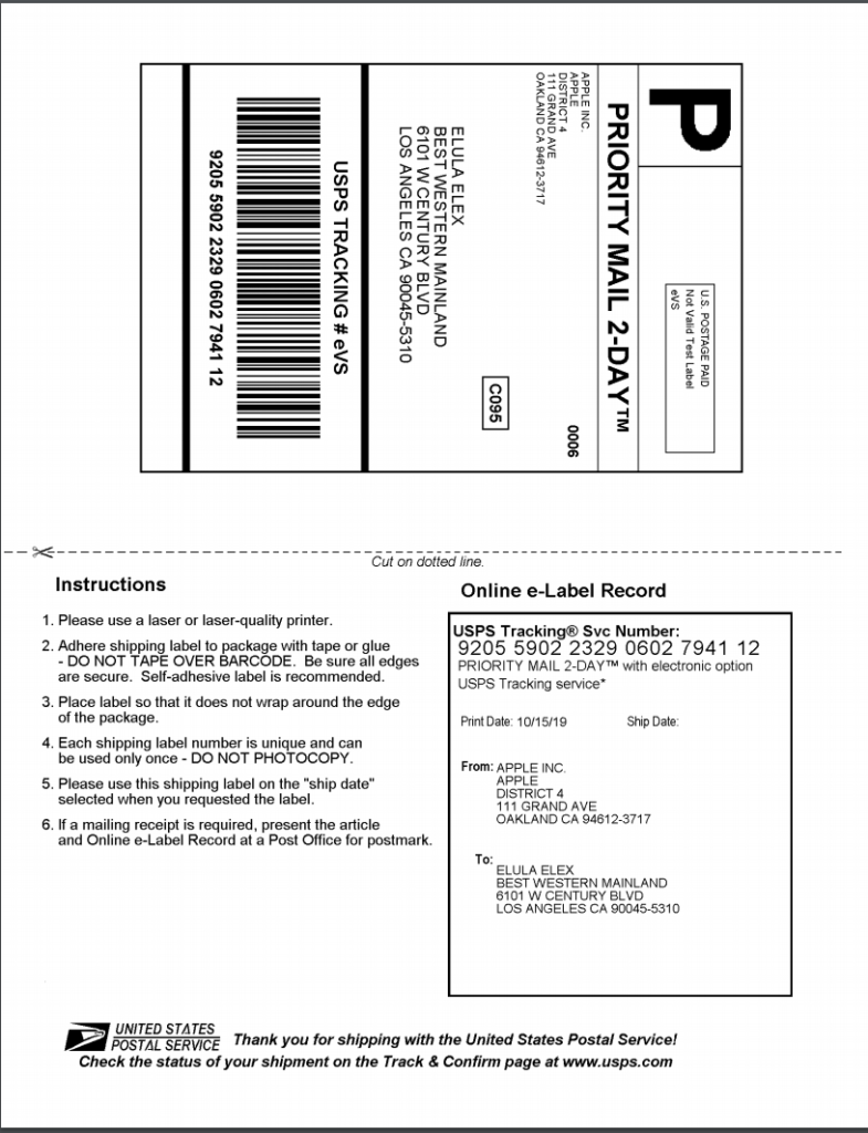 example of usps tracking number