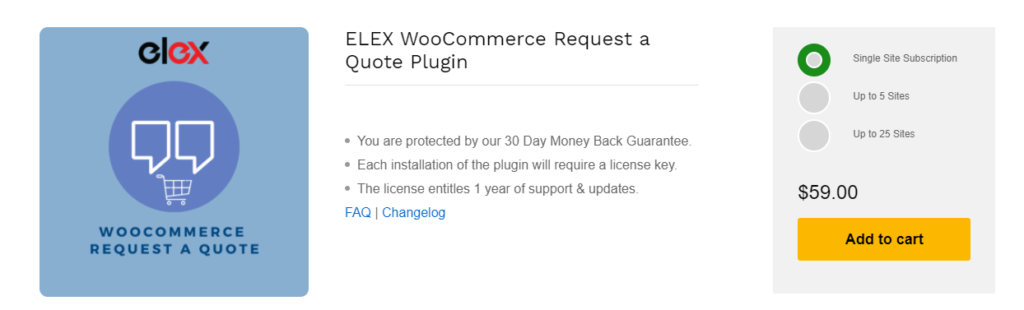 ELEX woocommerce request a quote