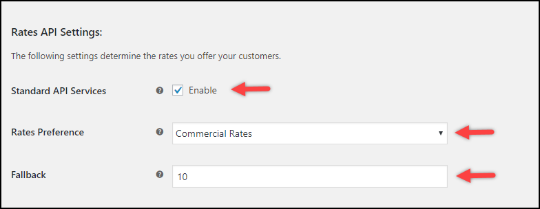 WooCommerce USPS Shipping Method Extension | Rates API settings