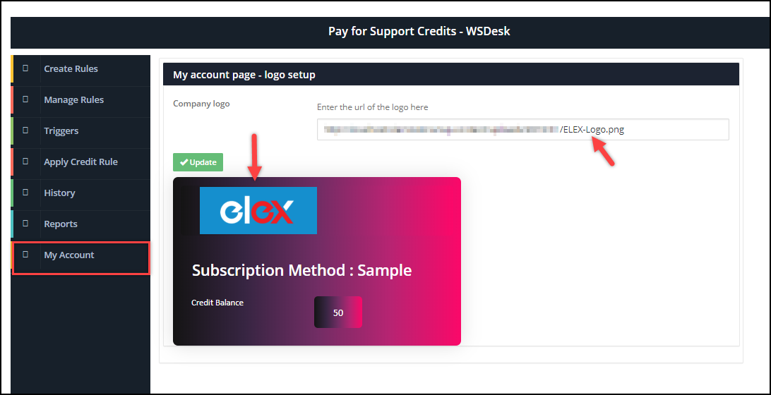 WSDesk Pay For Support | Add Custom Logo
