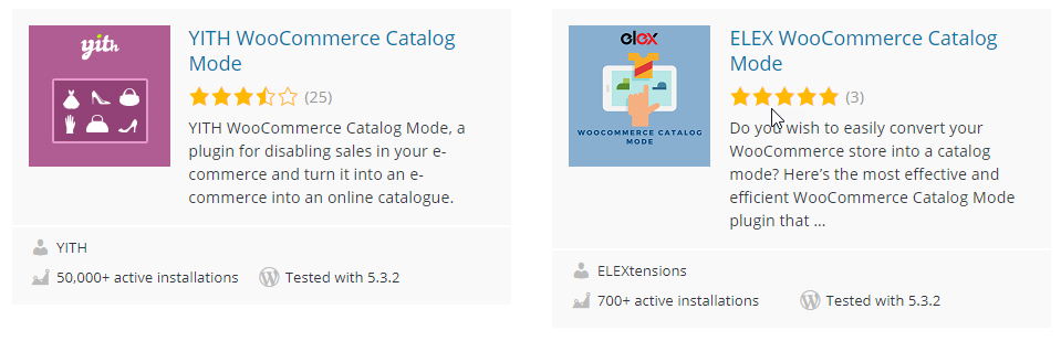 Comparing WooCommerce Catalog Mode Plugin | ELEX WooCommerce Catalog Mode Rating
