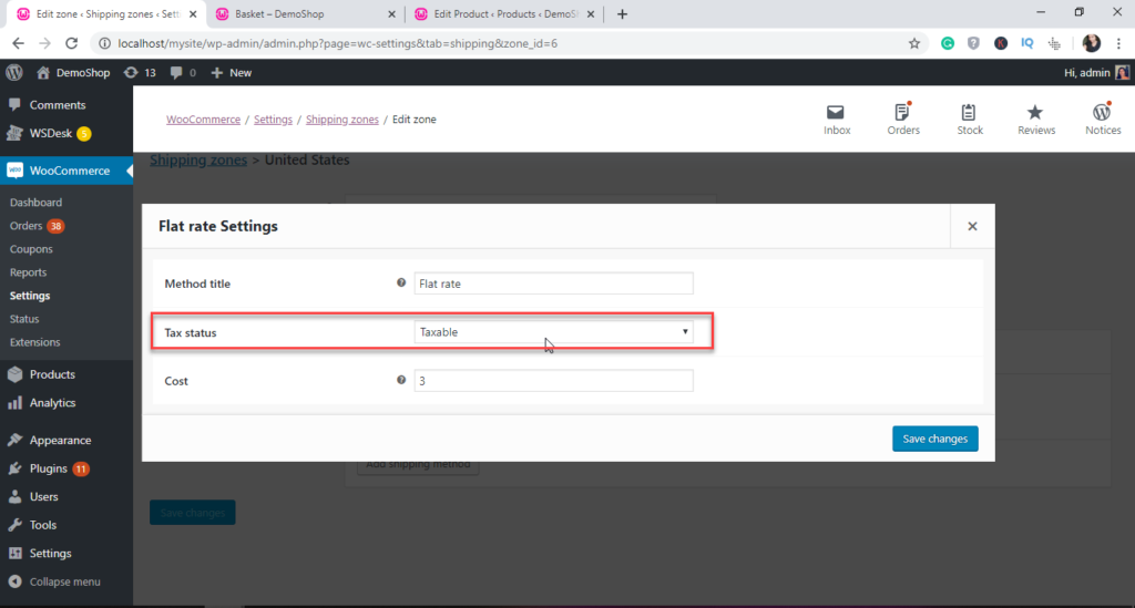 woocommerce flat rate shipping