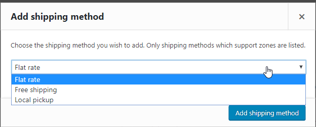 WooCommerce shipping options