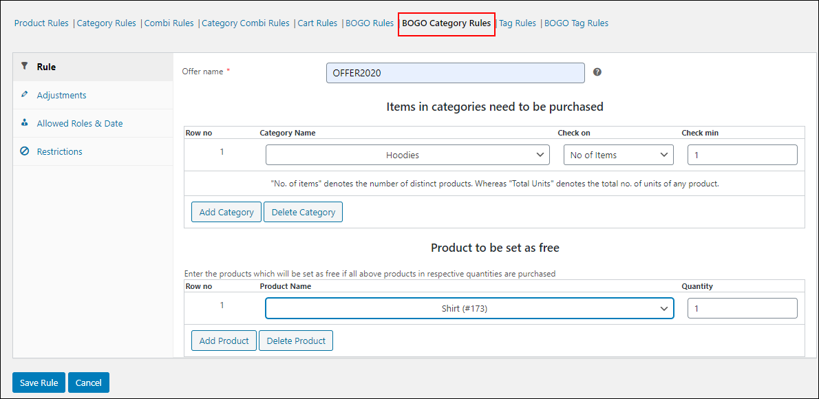 Everything you need to know about WooCommerce Dynamic Pricing | BOGO Category Rule