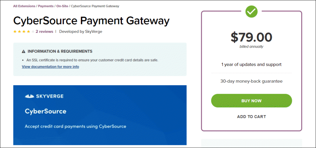 Best Payment Gateway Plugins for WooCommerce Subscription | CyberSource-Paymnet-Gateway