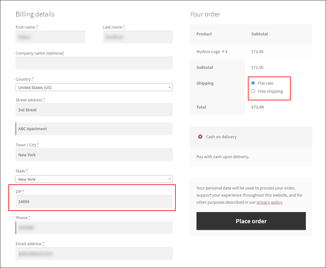 ELEX Hide WooCommerce Shipping Methods | Hide Local Pickup Shipping Example
