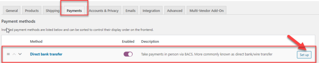 payment gateway in WooCommerce