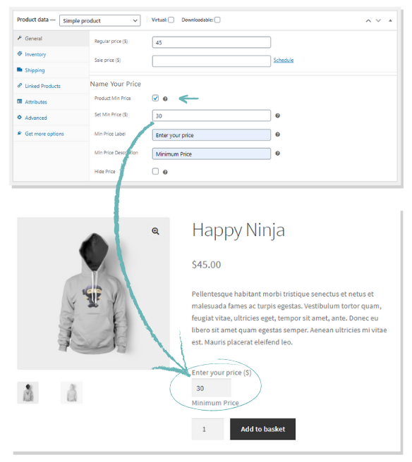 free extension for Name Your Own Price for WooCommerce products