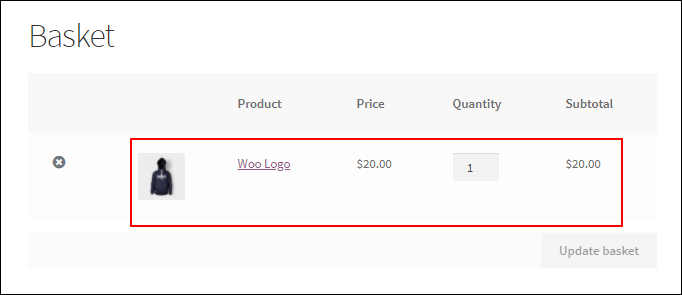 ELEX WooCommerce Name Your Price Plugin | Example on the cart page with the default amount