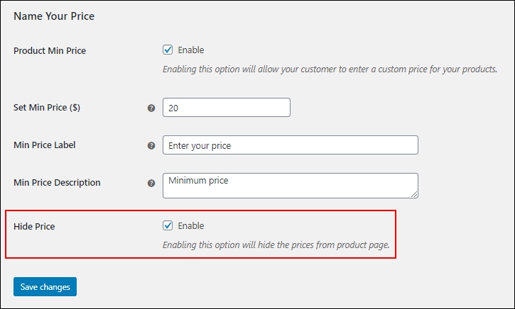 set up WooCommerce Name Your Price