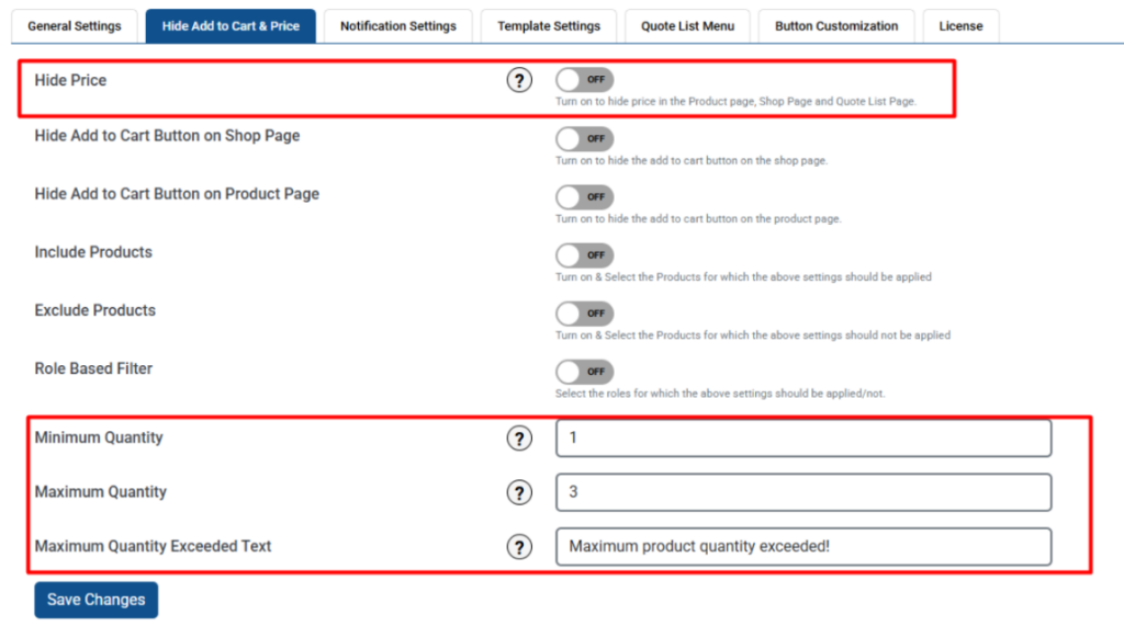 Hide the Price on the Product, Shop, and Quote List Pages