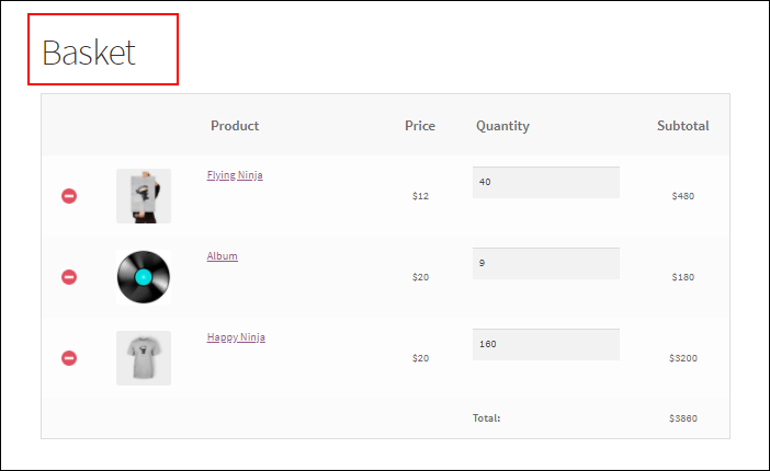 ELEX WooCommerce Request a Quote plugin | Quote List on Basket page