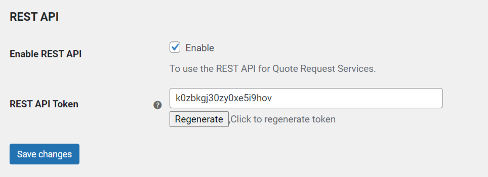 REST API Settings