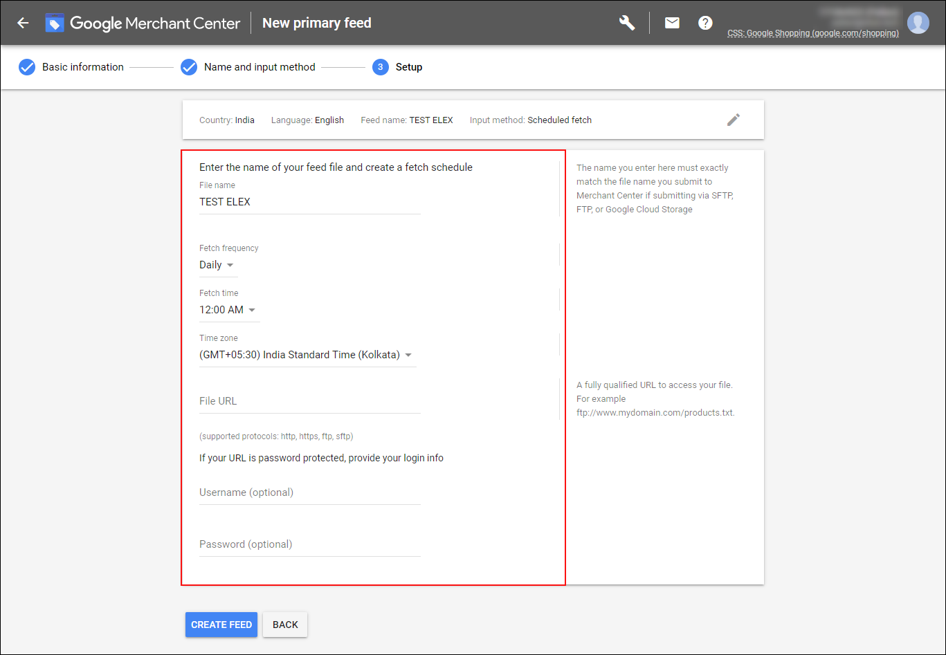  How to Submit your Google Product Feeds Via Scheduled Fetches in Google Merchant Center? | Create fetch schedule