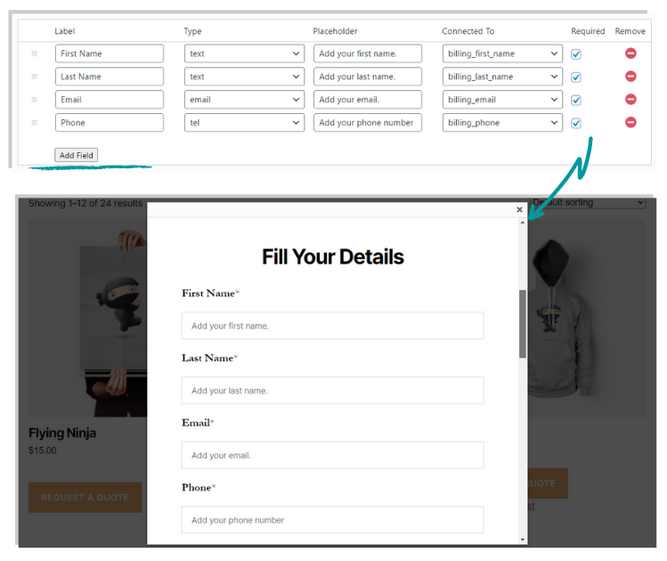 Customize Request a Quote Form with Advanced Fields of Any Data Type