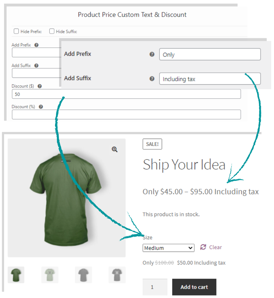 ELEX WooCommerce Product Price Custom Text (Before & After Text) and Discount Plugin | Display Minimum and And Maximum Price Range of Variable Products
