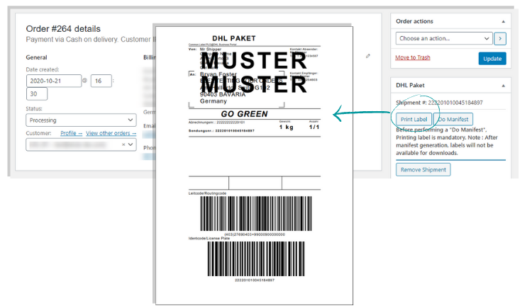 ELEX WooCommerce DHL Paket Auto-Label Generation Add-On | Print Label in Single Click
