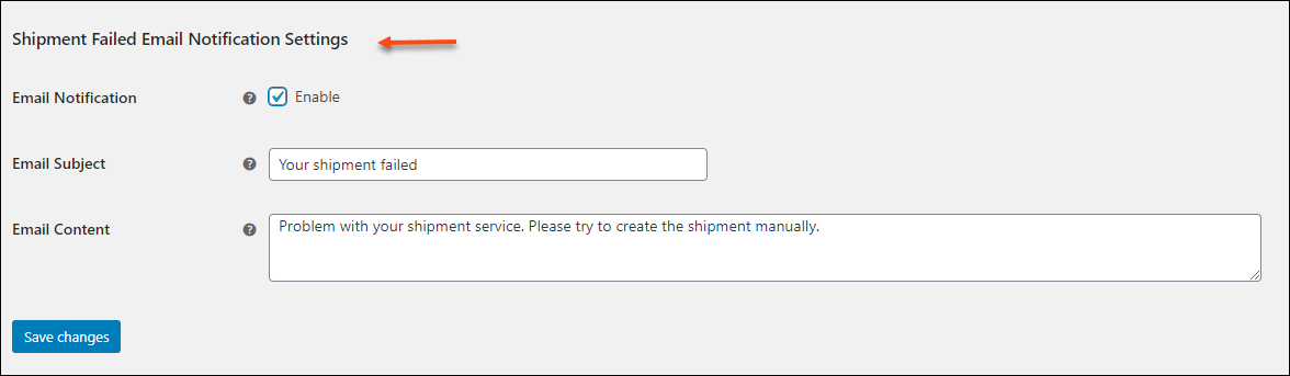 ELEX WooCommerce DHL Paket Auto-Label Generation Add-On | Shipment failed email notification settings