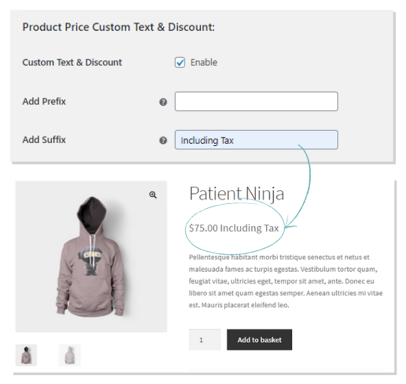 Show Custom Text After the Product Price | Product Price Custom Text