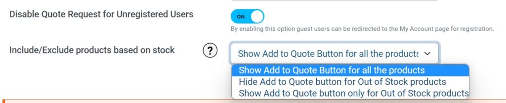 Disable The ‘Request a Quote’ Option for Unregistered Users, and Include or Exclude Products Based on Availability