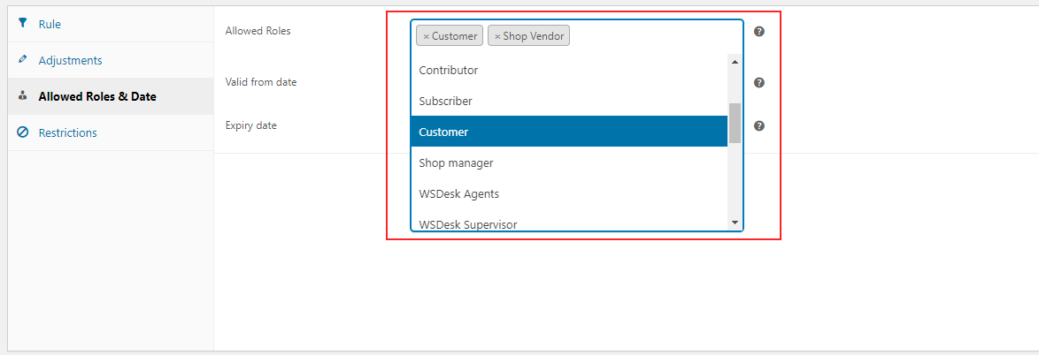 Apply Conditional Discounts for WooCommerce | Choose user roles