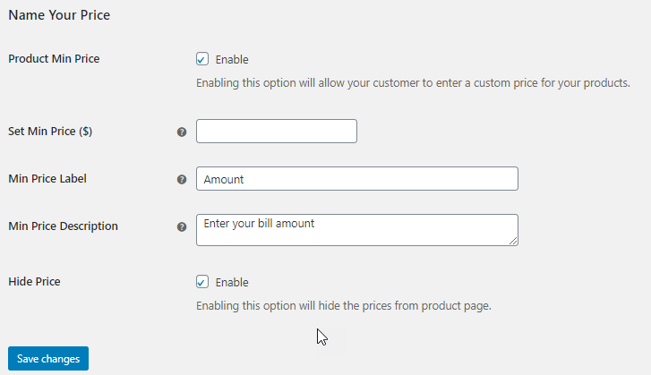 create a simple bill pay system using WooCommerce Name Your Price