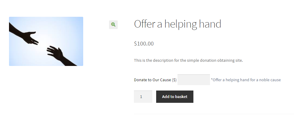 accept donations using WooCommerce Name Your Price free plugin