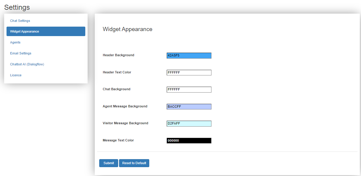 Steps to Enable WordPress Customer Service Chat | widget-colors