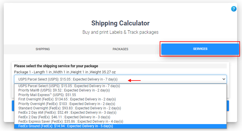 ELEX WooCommerce Shipping Calculator, Purchase Shipping Label & Tracking for Customers | Available services
