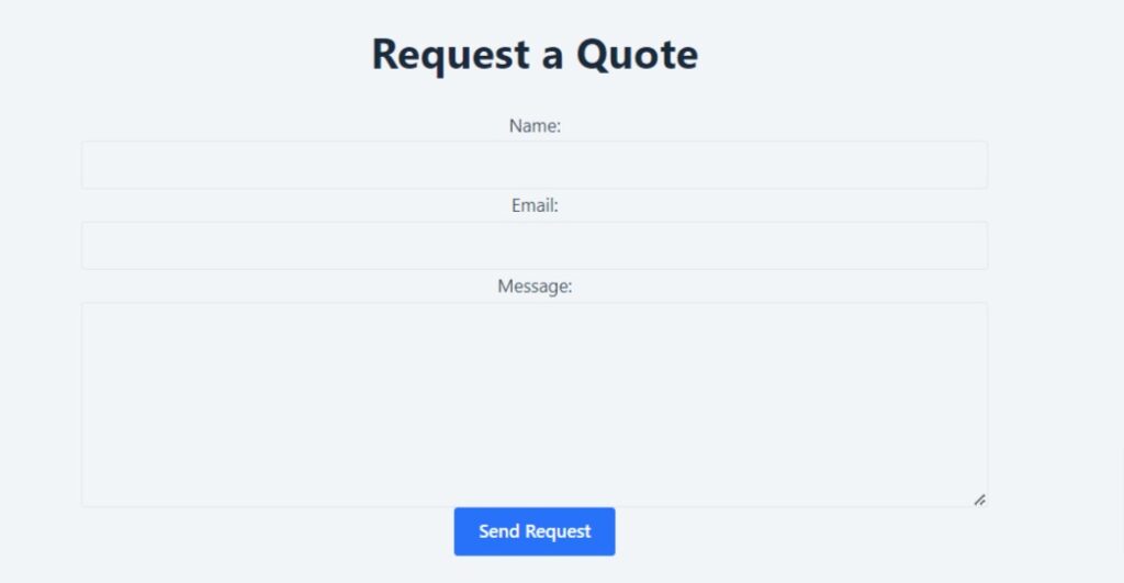 Create a Request a Quote Form using HTML Code for WordPress