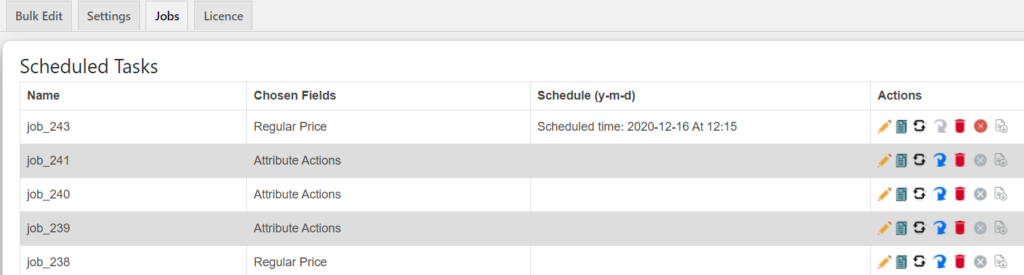 manage schedule tasks using WooCommerce bulk edit plugin