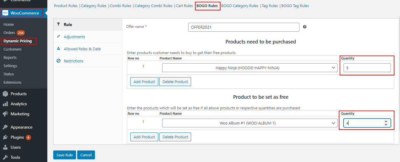 How to Apply a Discount to Y Quantity When X Quantity is Purchased on WooCommerce? | BOGO Rule