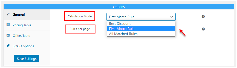 Advanced Dynamic Pricing for WooCommerce | General-Settings calculation mode