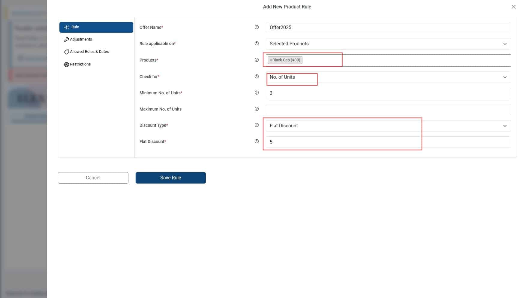 product rule specifics