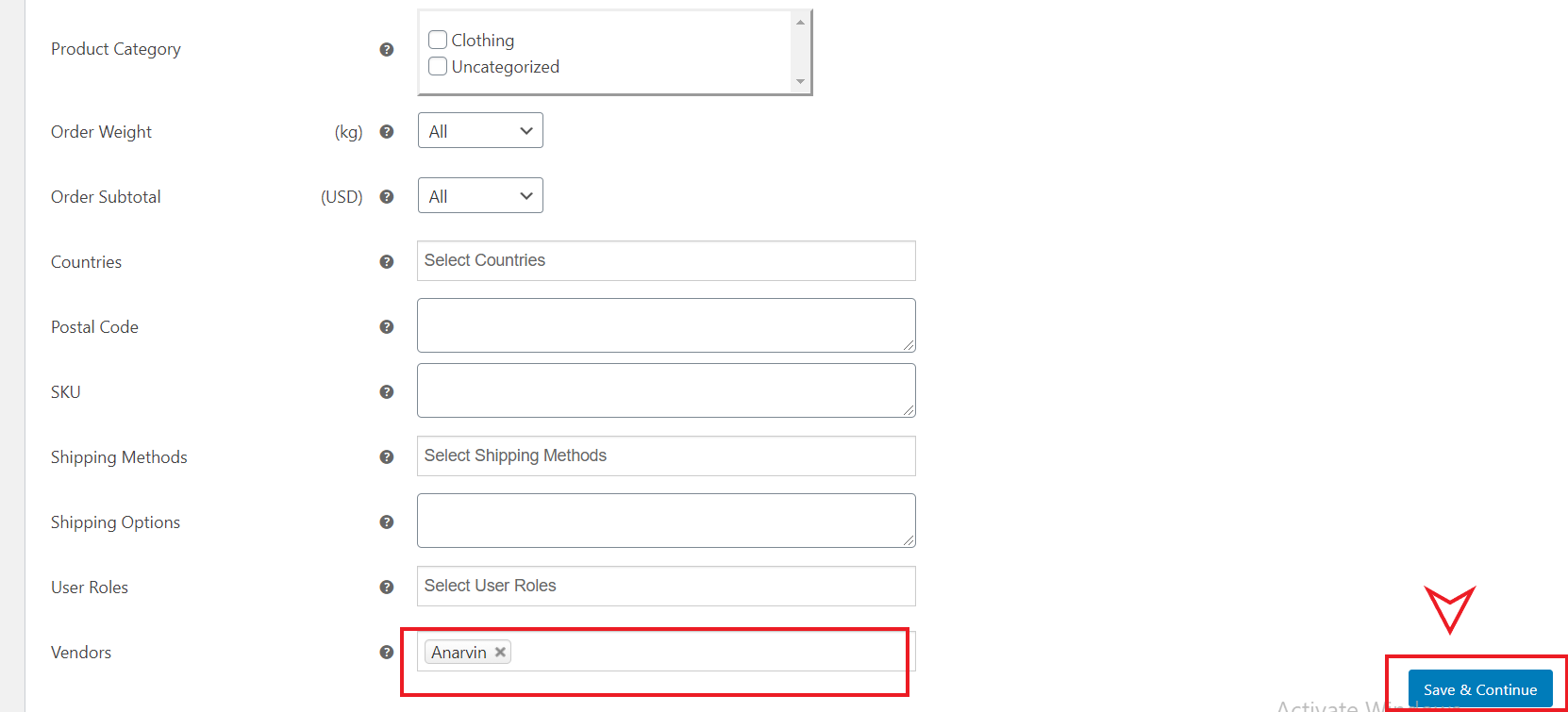 Hide Certain Shipping Methods to Specific Vendors | select vendors