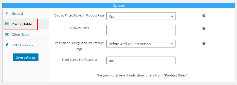 Advanced Dynamic Pricing for WooCommerce | setting up pricing table