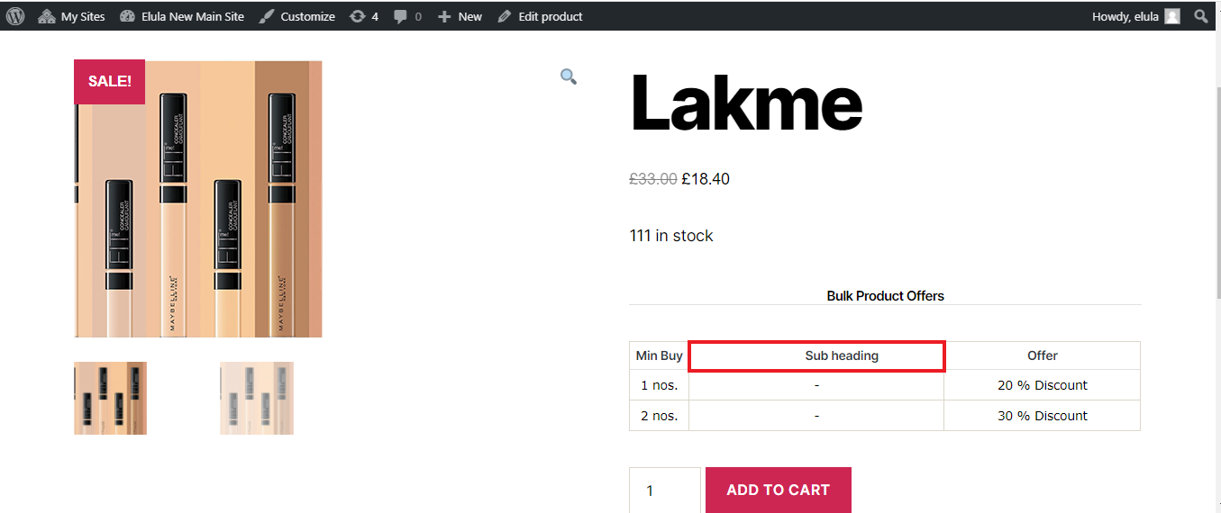 Customize the Pricing Table in Dynamic Pricing | pricing table-after applying code snippet