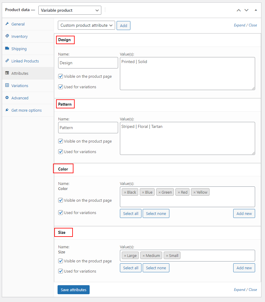 Create Bulk Variations using the ELEX WoCommerce Bulk Edit | Product with custom and global attributes