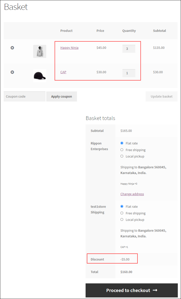 A Guide on Setting Up WooCommerce Conditional Pricing | combination discount on the cart page