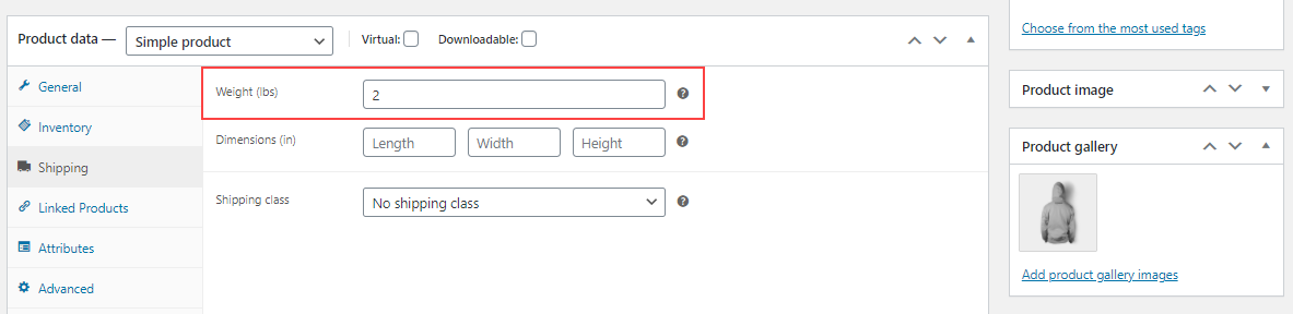 A Guide on Setting Up WooCommerce Conditional Pricing | weight of tshirt