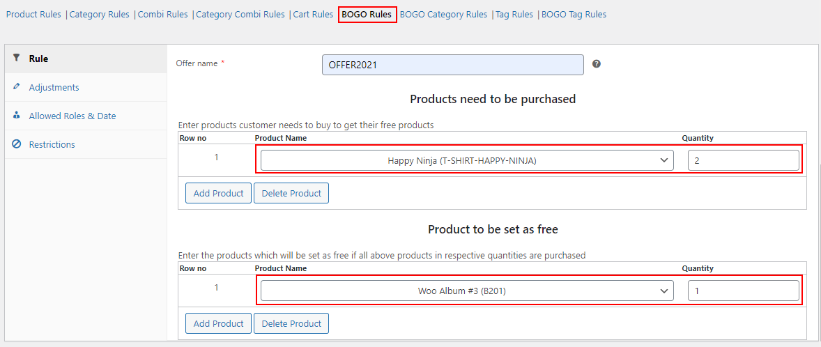 All about setting up Discount Rules for WooCommerce | An example of BOGO RULE