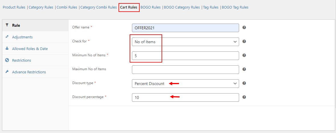 All About Setting Up Discount Rules for WooCommerce | An example of Cart Rules