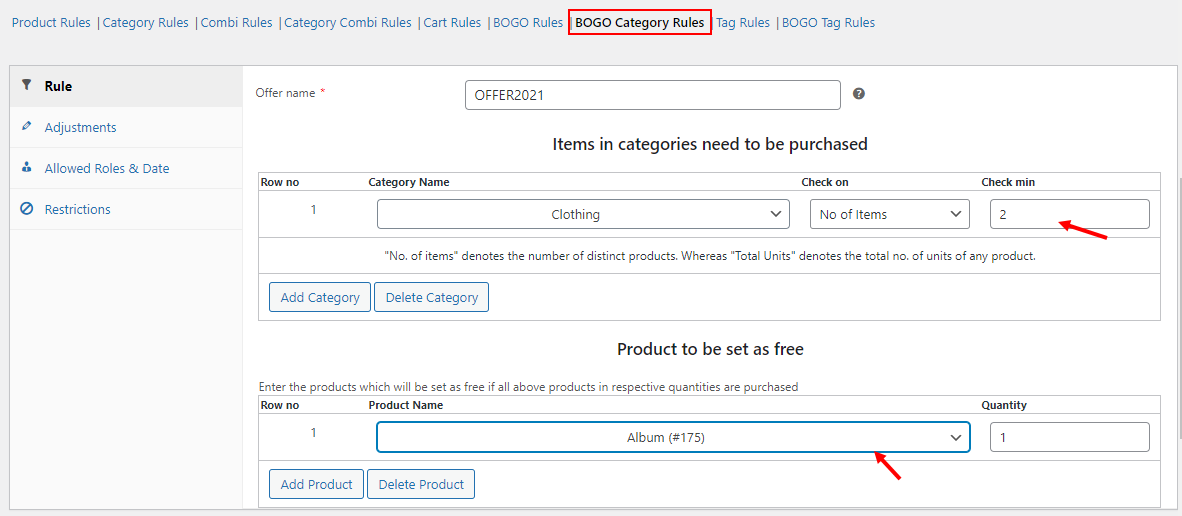 All about setting up Discount Rules for WooCommerce | Example of BOGO Category Rules